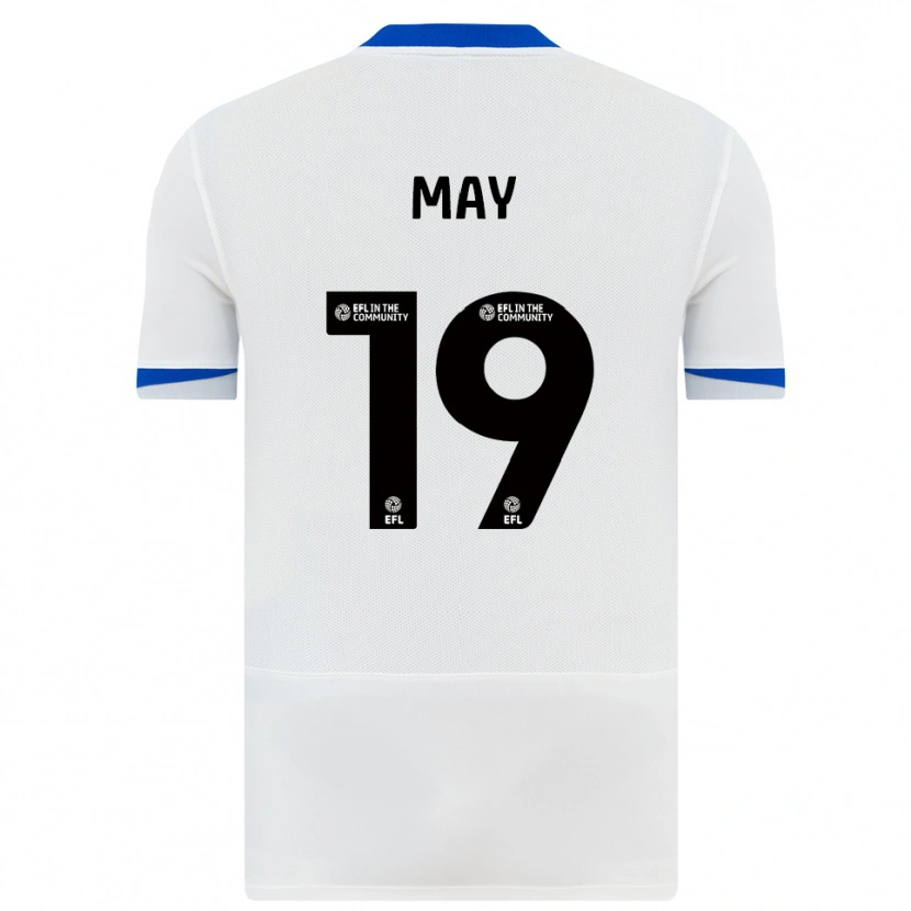 Danxen Uomo Maglia Connor May #19 Bianco Nero Kit Gara Away 2025/26 Maglietta