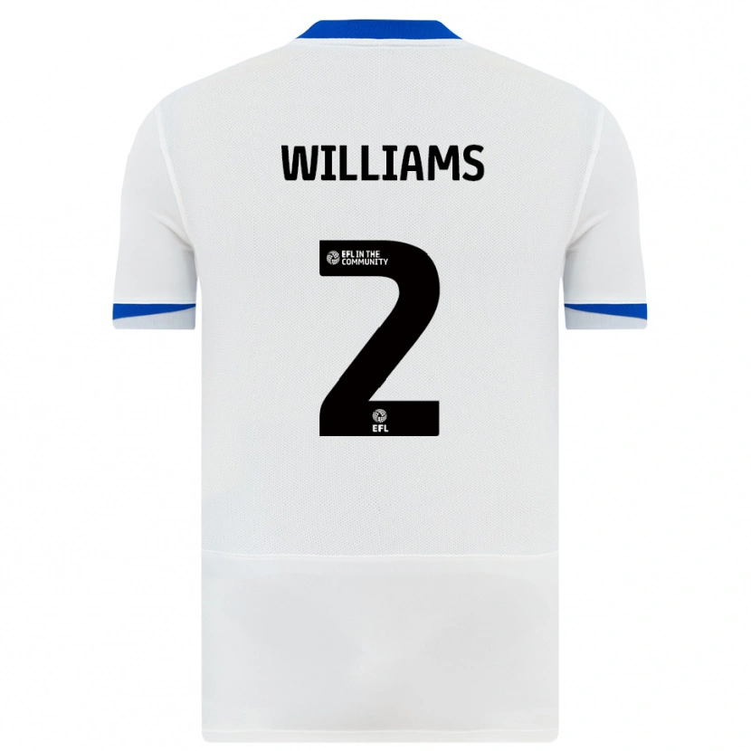 Danxen Uomo Maglia Jordan Williams #2 Bianco Nero Kit Gara Away 2025/26 Maglietta