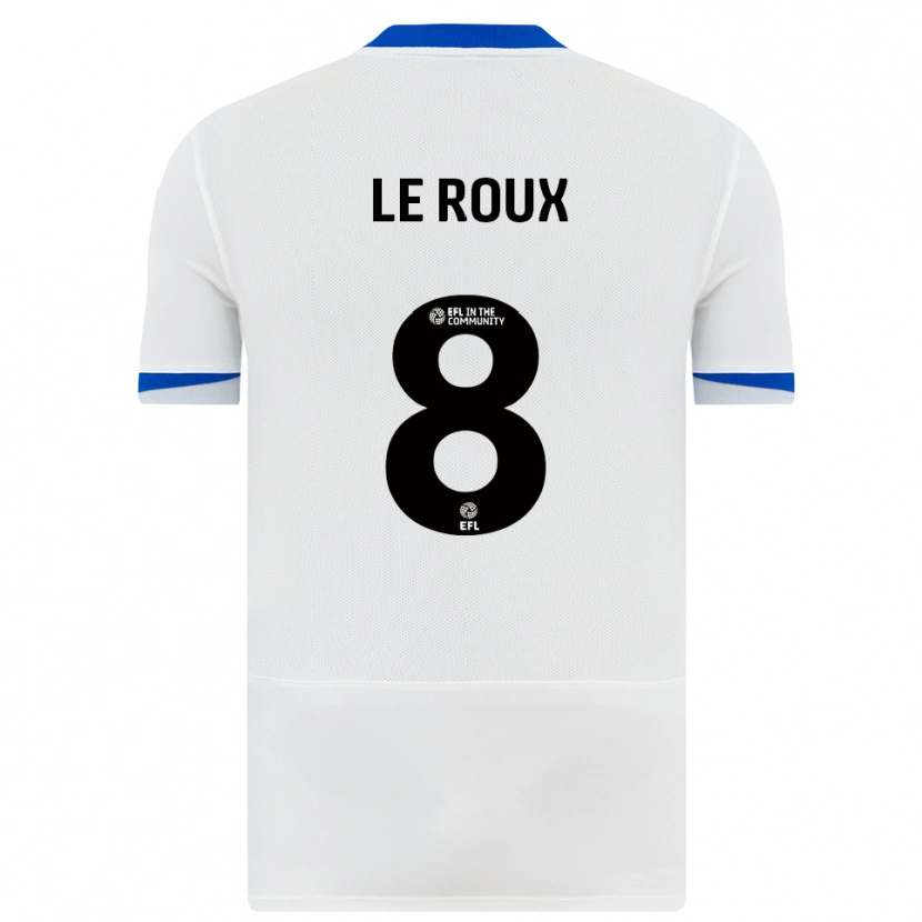Danxen Uomo Maglia Luke Le Roux #8 Bianco Nero Kit Gara Away 2025/26 Maglietta