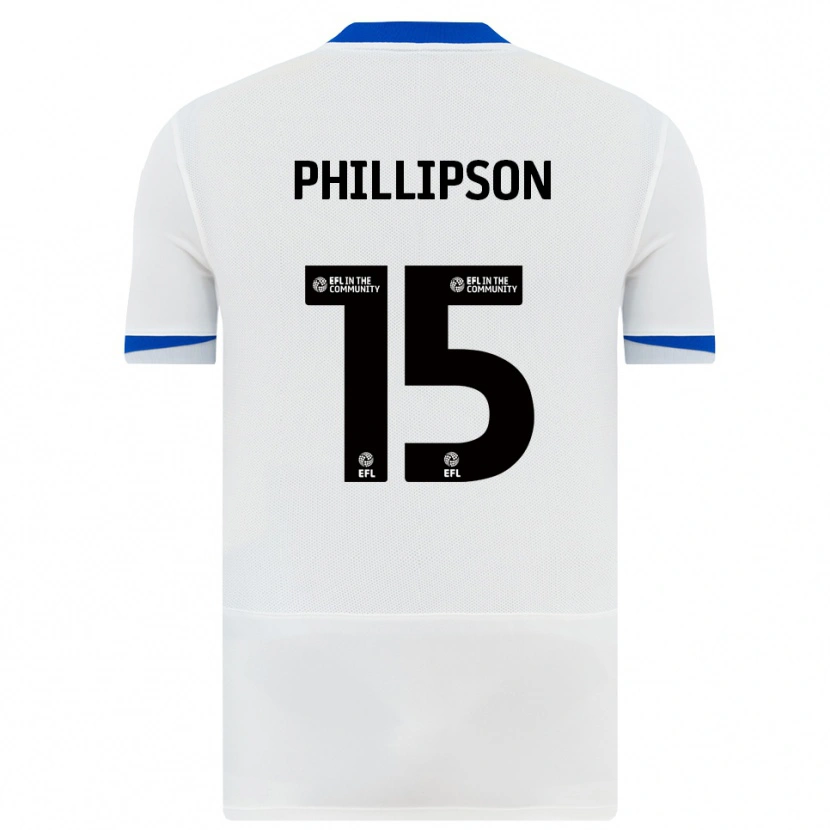 Danxen Uomo Maglia Ben Phillipson #15 Bianco Nero Kit Gara Away 2025/26 Maglietta
