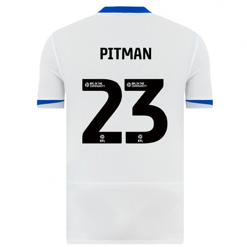 Danxen Uomo Maglia Emily Pitman #23 Bianco Nero Kit Gara Away 2025/26 Maglietta
