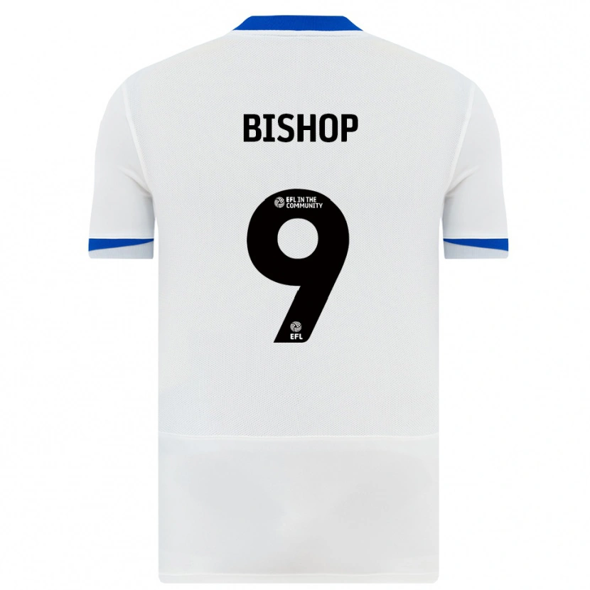 Danxen Uomo Maglia Colby Bishop #9 Bianco Nero Kit Gara Away 2025/26 Maglietta