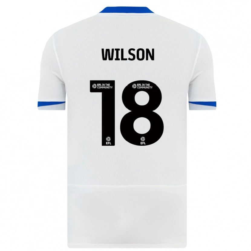 Danxen Uomo Maglia George Wilson #18 Bianco Nero Kit Gara Away 2025/26 Maglietta