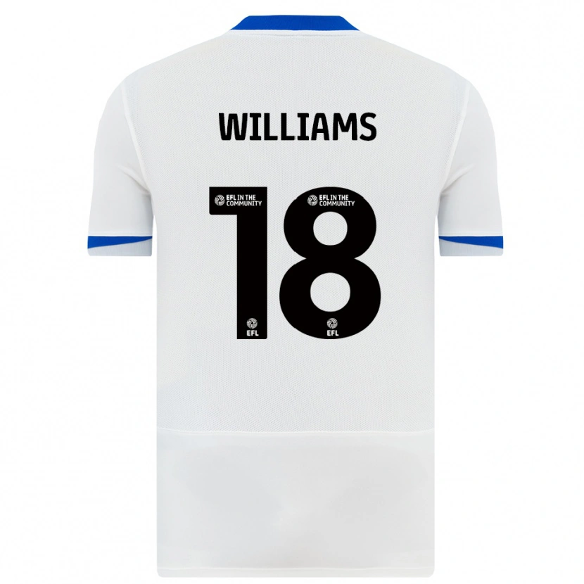 Danxen Uomo Maglia Scarlett Williams #18 Bianco Nero Kit Gara Away 2025/26 Maglietta