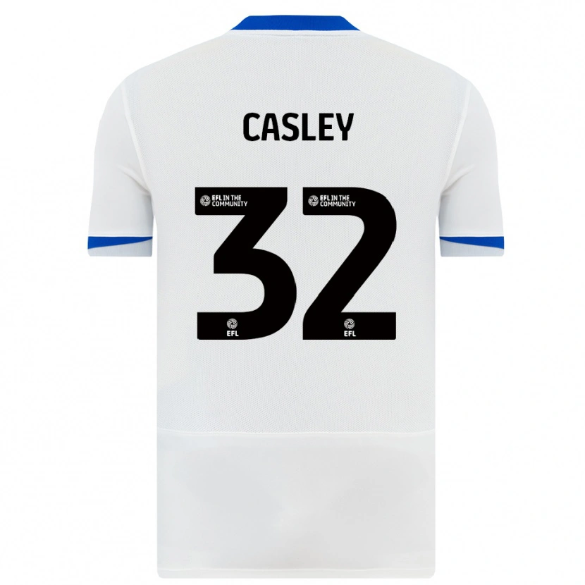 Danxen Uomo Maglia Riva Casley #32 Bianco Nero Kit Gara Away 2025/26 Maglietta