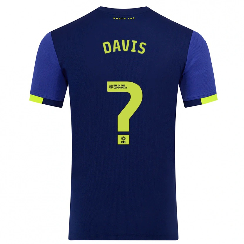 Danxen Uomo Maglia Tommy Davis #0 Blu Marino Giallo Kit Gara Away 2025/26 Maglietta