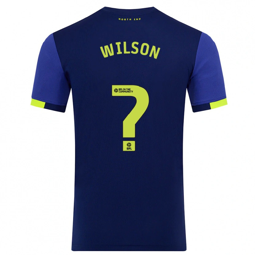 Danxen Uomo Maglia Max Wilson #0 Blu Marino Giallo Kit Gara Away 2025/26 Maglietta