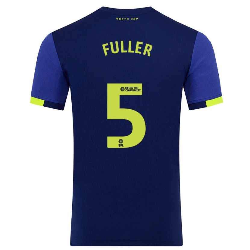 Danxen Uomo Maglia Olivia Fuller #5 Blu Marino Giallo Kit Gara Away 2025/26 Maglietta