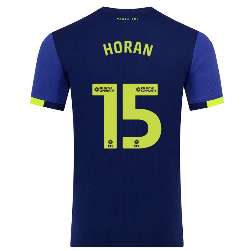 Danxen Uomo Maglia Ellis Horan #15 Blu Marino Giallo Kit Gara Away 2025/26 Maglietta