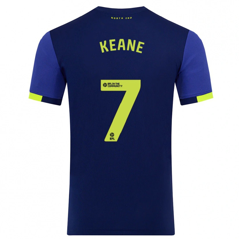 Danxen Uomo Maglia Will Keane #7 Blu Marino Giallo Kit Gara Away 2025/26 Maglietta