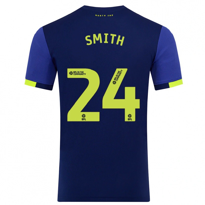 Danxen Uomo Maglia Michael Smith #24 Blu Marino Giallo Kit Gara Away 2025/26 Maglietta