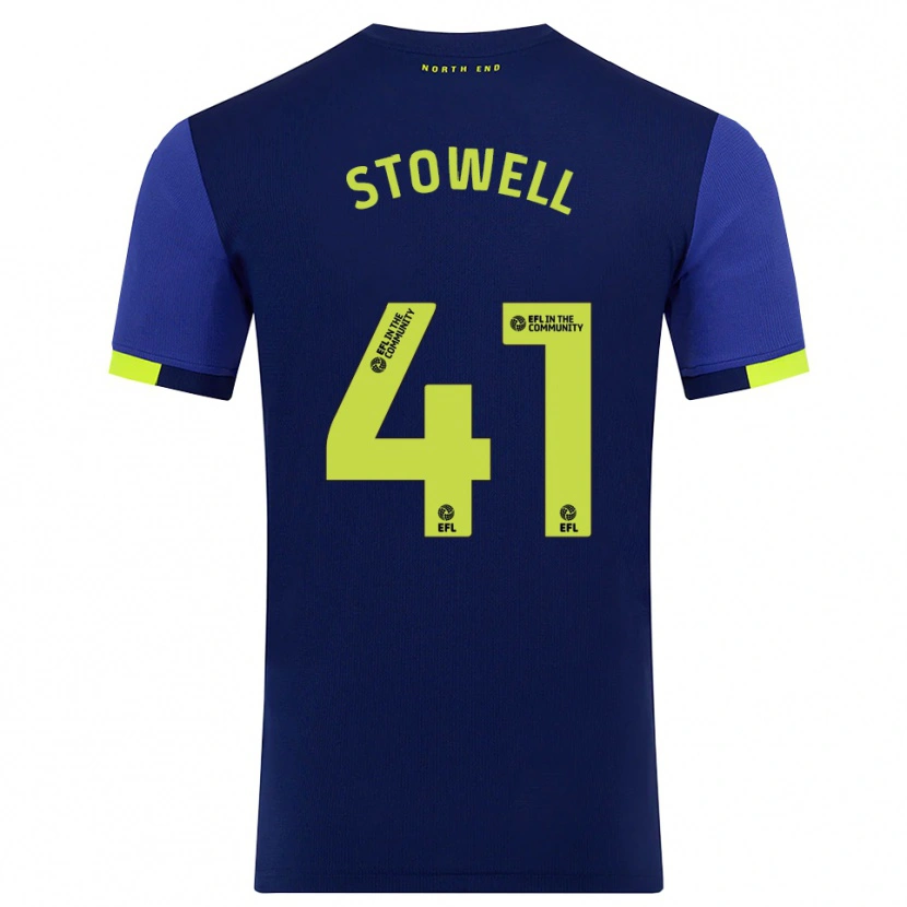Danxen Uomo Maglia Li-Bau Stowell #41 Blu Marino Giallo Kit Gara Away 2025/26 Maglietta