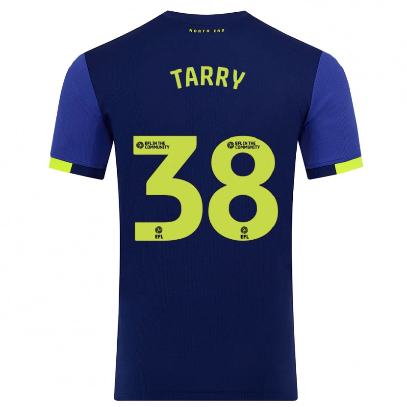 Danxen Uomo Maglia Troy Tarry #38 Blu Marino Giallo Kit Gara Away 2025/26 Maglietta