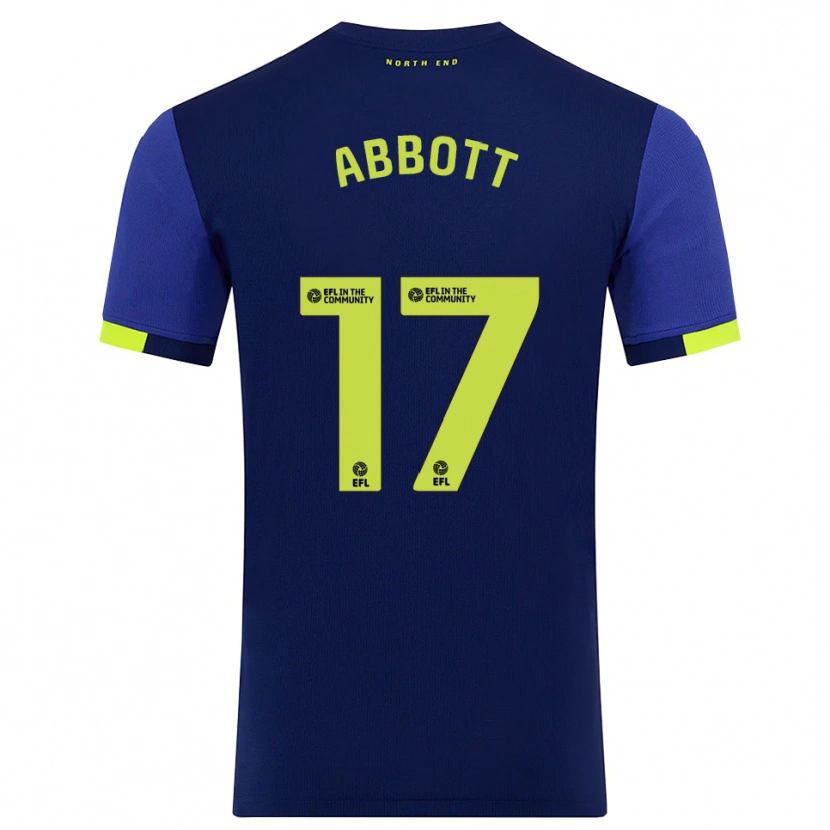 Danxen Uomo Maglia Becky Abbott #17 Blu Marino Giallo Kit Gara Away 2025/26 Maglietta