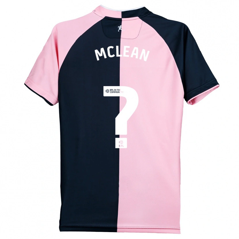 Danxen Uomo Maglia Mason Mclean #0 Rosa Nero Kit Gara Away 2025/26 Maglietta