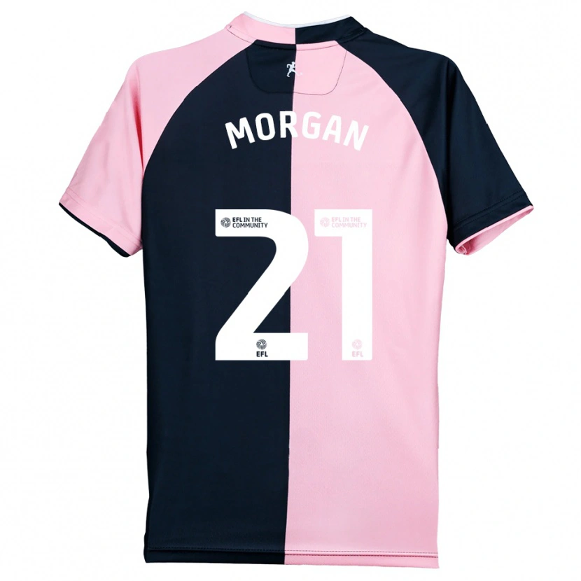 Danxen Uomo Maglia Kieran Morgan #21 Rosa Nero Kit Gara Away 2025/26 Maglietta