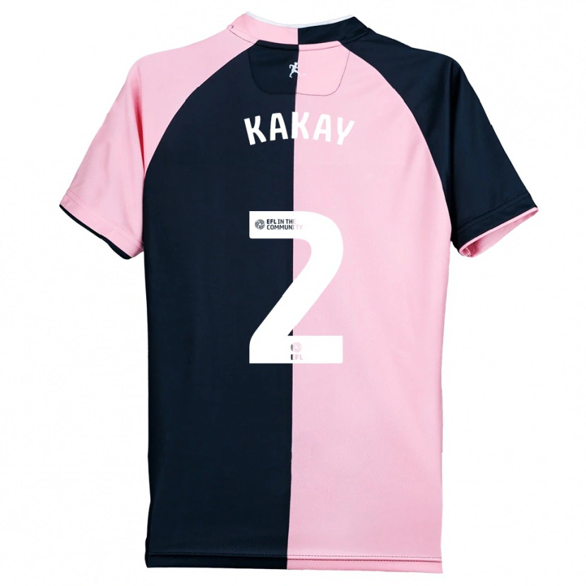Danxen Uomo Maglia Osman Kakay #2 Rosa Nero Kit Gara Away 2025/26 Maglietta