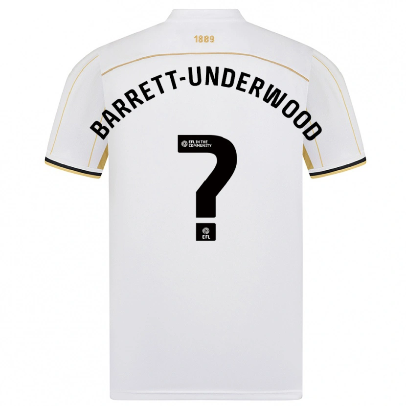Danxen Uomo Maglia Keehan Barret-Underwood #0 Bianco Oro Kit Gara Away 2025/26 Maglietta