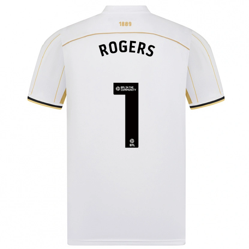 Danxen Uomo Maglia Sian Rogers #1 Bianco Oro Kit Gara Away 2025/26 Maglietta