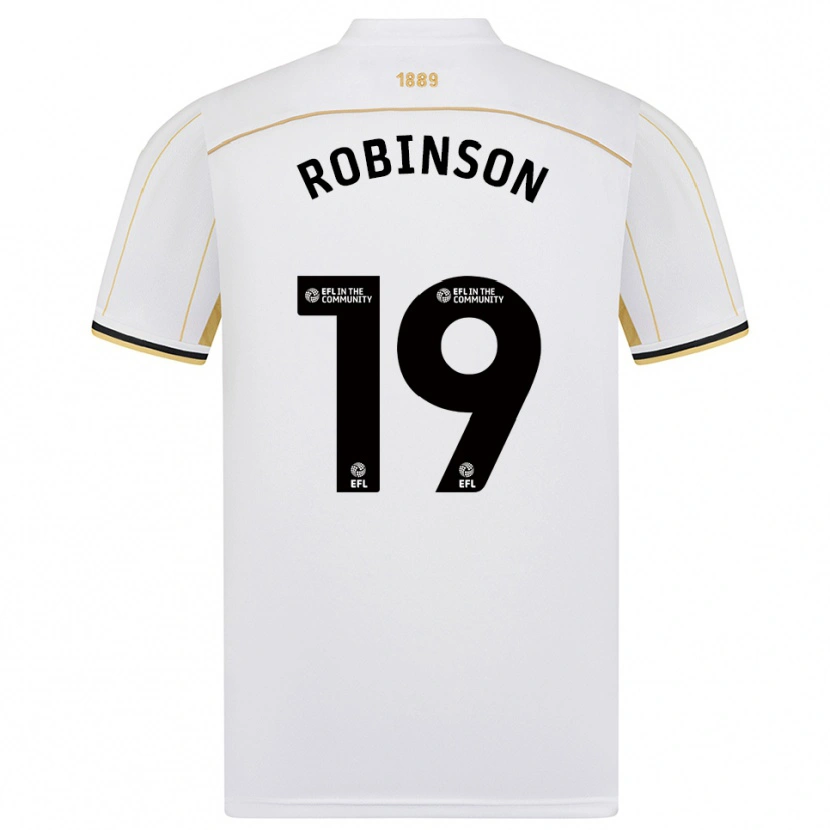 Danxen Uomo Maglia Jack Robinson #19 Bianco Oro Kit Gara Away 2025/26 Maglietta