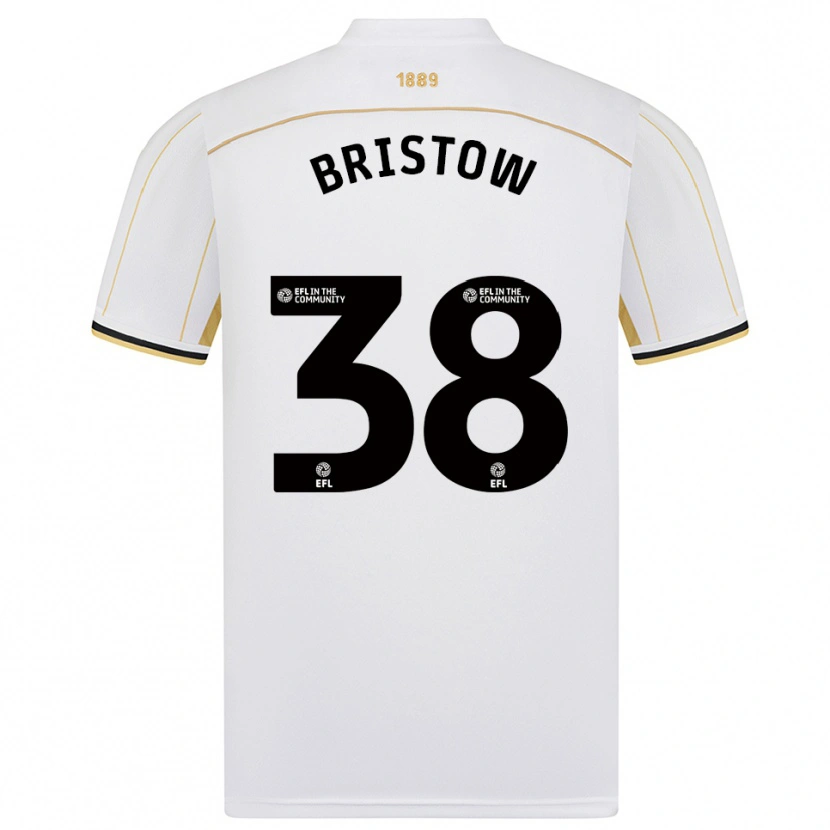 Danxen Uomo Maglia Tilly Bristow #38 Bianco Oro Kit Gara Away 2025/26 Maglietta
