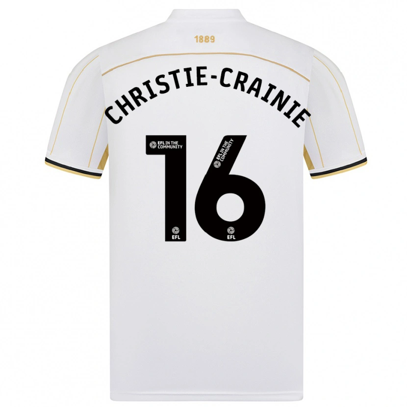 Danxen Uomo Maglia Archie Christie-Crainie #16 Bianco Oro Kit Gara Away 2025/26 Maglietta