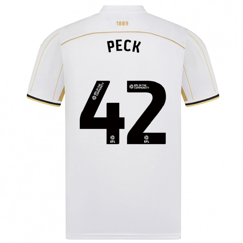 Danxen Uomo Maglia Sydie Peck #42 Bianco Oro Kit Gara Away 2025/26 Maglietta
