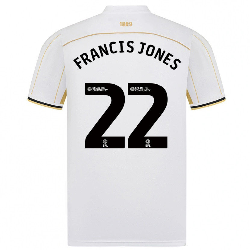 Danxen Uomo Maglia Maria Francis-Jones #22 Bianco Oro Kit Gara Away 2025/26 Maglietta