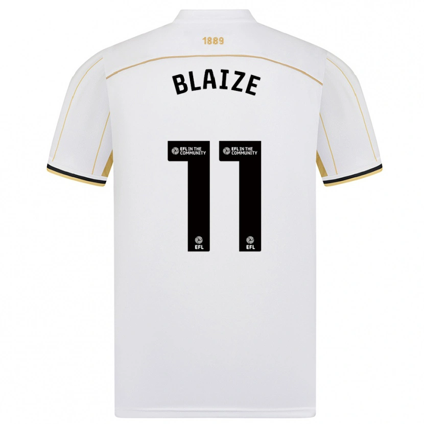 Danxen Uomo Maglia Jackson Blaize #11 Bianco Oro Kit Gara Away 2025/26 Maglietta