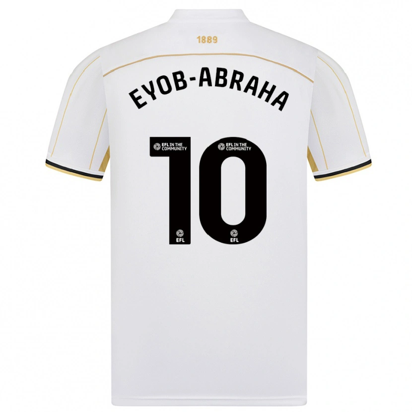 Danxen Uomo Maglia Siem Eyob-Abraha #10 Bianco Oro Kit Gara Away 2025/26 Maglietta