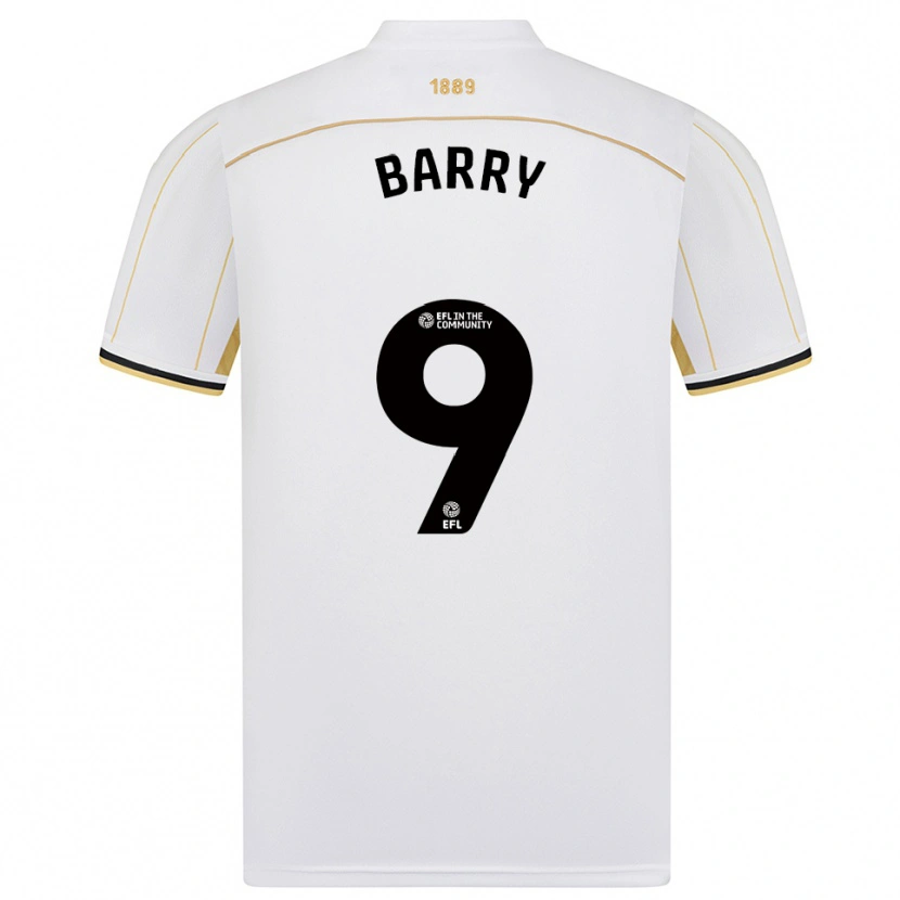 Danxen Uomo Maglia Louie Barry #9 Bianco Oro Kit Gara Away 2025/26 Maglietta