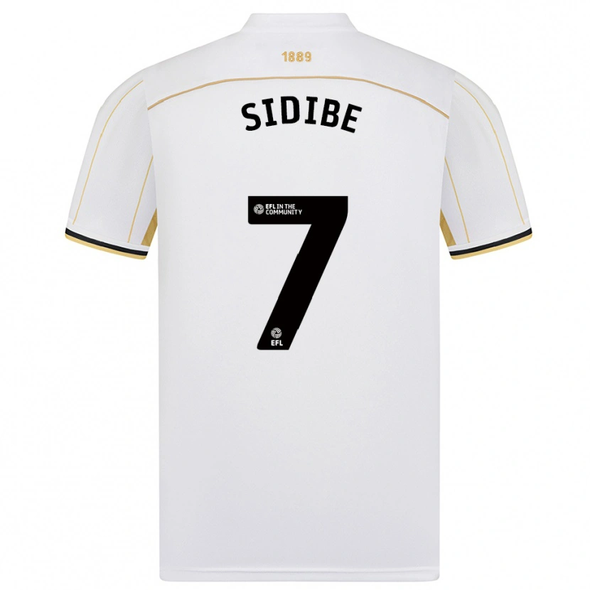 Danxen Uomo Maglia Lamine Sidibe #7 Bianco Oro Kit Gara Away 2025/26 Maglietta