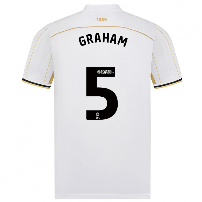 Danxen Uomo Maglia Molly Graham #5 Bianco Oro Kit Gara Away 2025/26 Maglietta