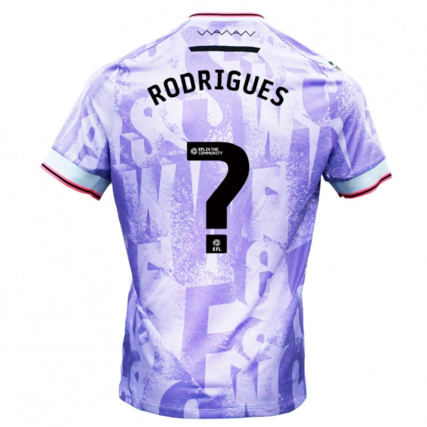 Danxen Uomo Maglia Carlos Rodrigues #0 Lilla Bianco Kit Gara Away 2025/26 Maglietta