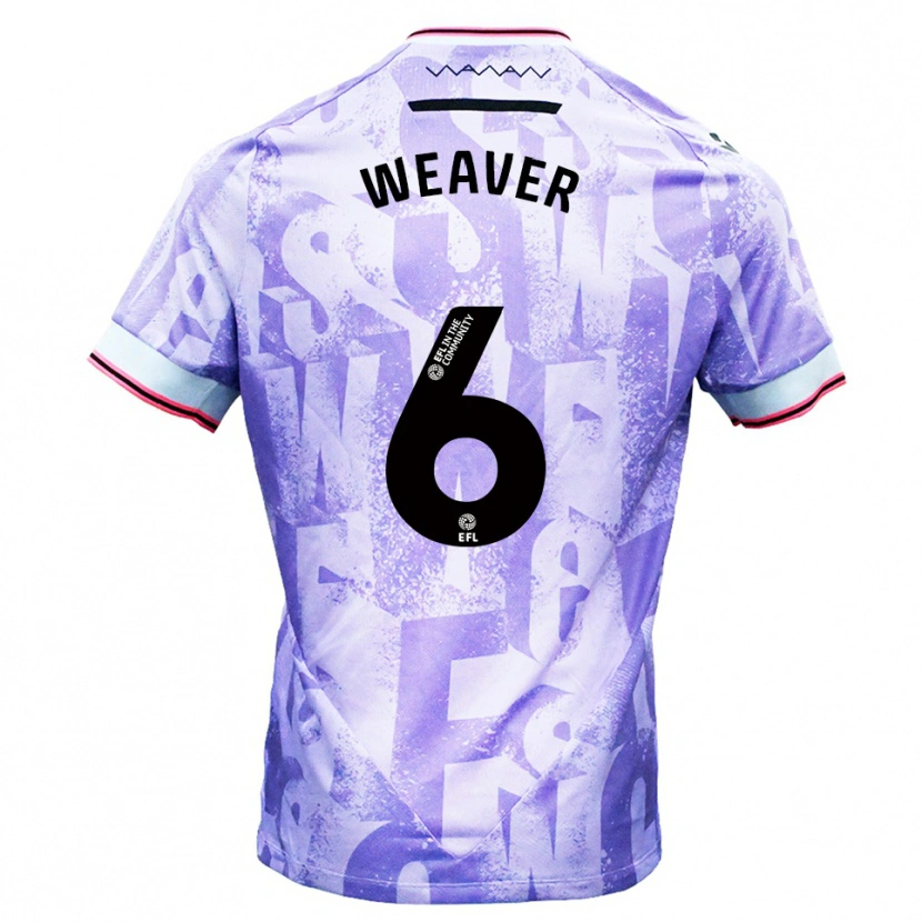 Danxen Uomo Maglia Ernie Weaver #6 Lilla Bianco Kit Gara Away 2025/26 Maglietta