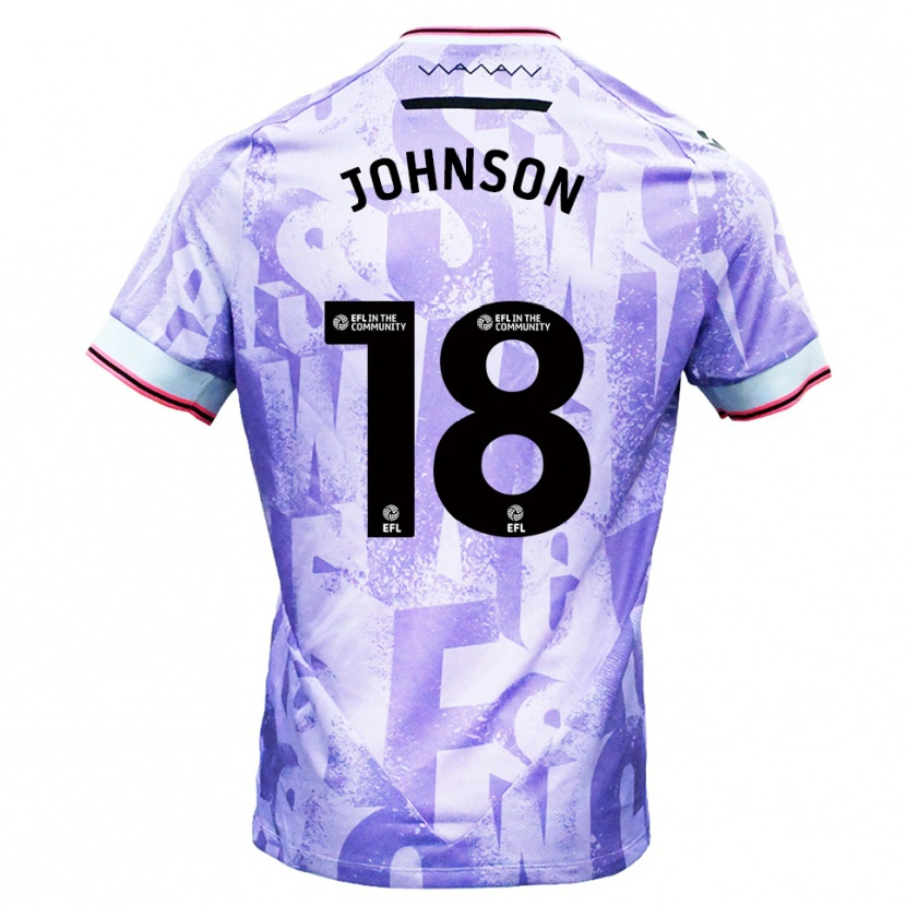 Danxen Uomo Maglia Marvin Johnson #18 Lilla Bianco Kit Gara Away 2025/26 Maglietta