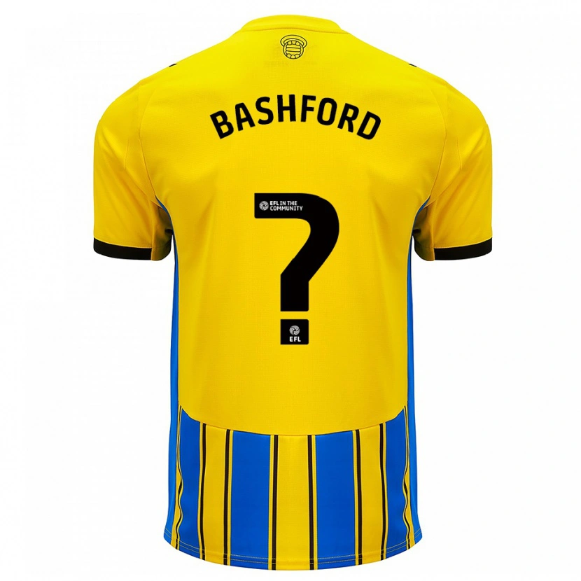 Danxen Uomo Maglia Mary Bashford #0 Blu Giallo Kit Gara Away 2025/26 Maglietta