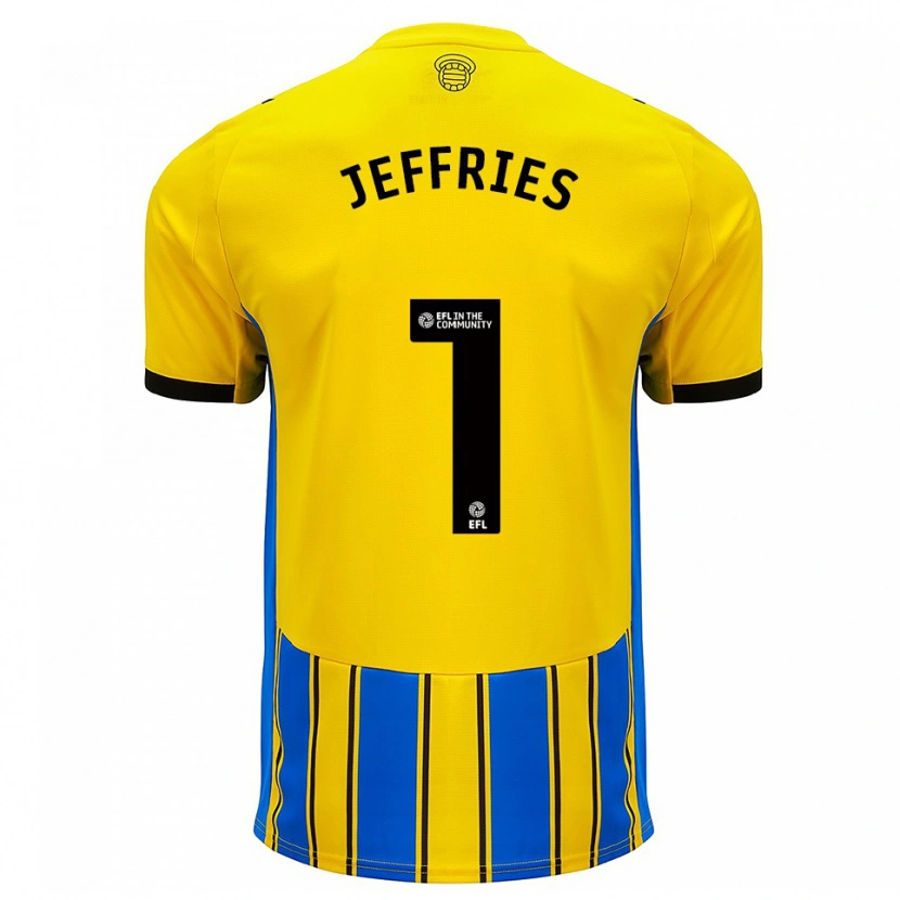 Danxen Uomo Maglia Josh Jeffries #1 Blu Giallo Kit Gara Away 2025/26 Maglietta