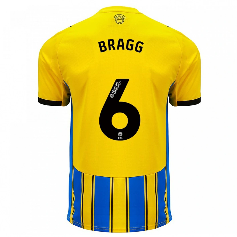 Danxen Uomo Maglia Cameron Bragg #6 Blu Giallo Kit Gara Away 2025/26 Maglietta