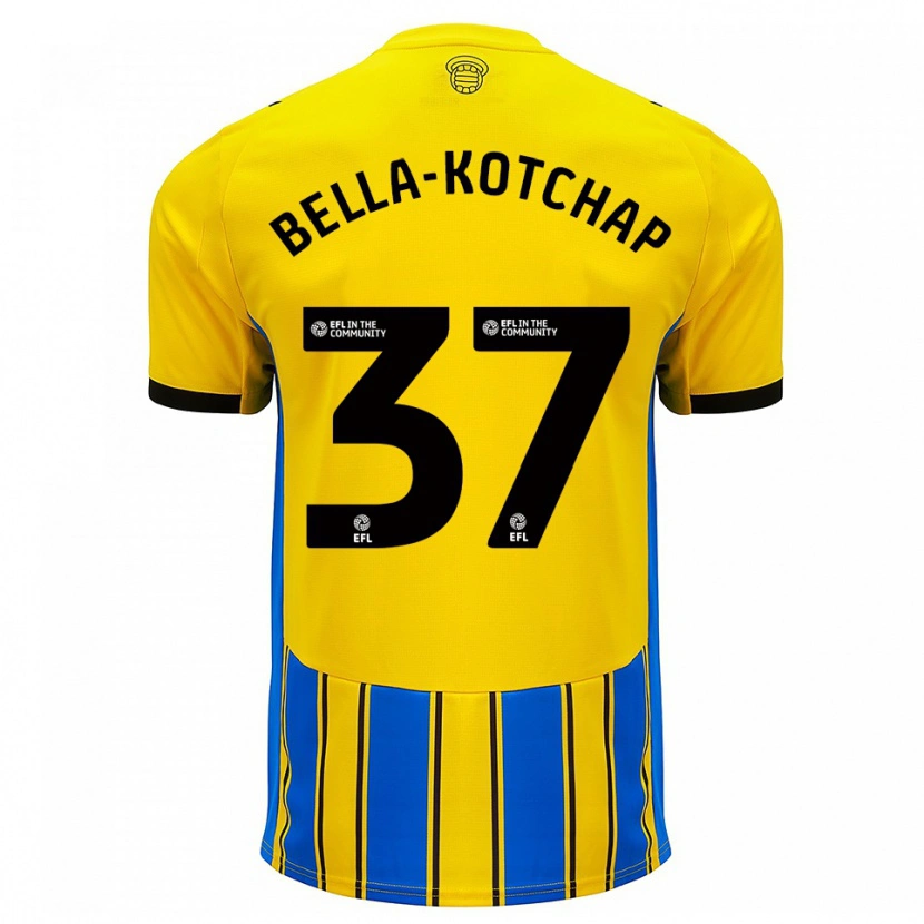 Danxen Uomo Maglia Armel Bella-Kotchap #37 Blu Giallo Kit Gara Away 2025/26 Maglietta