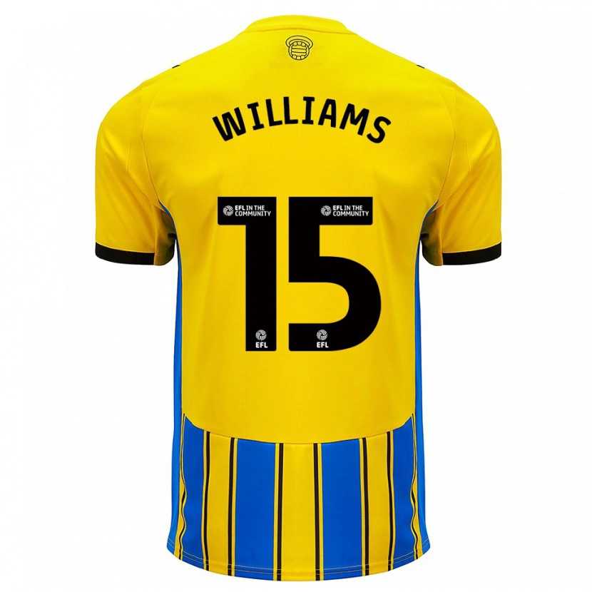 Danxen Uomo Maglia Barnaby Williams #15 Blu Giallo Kit Gara Away 2025/26 Maglietta