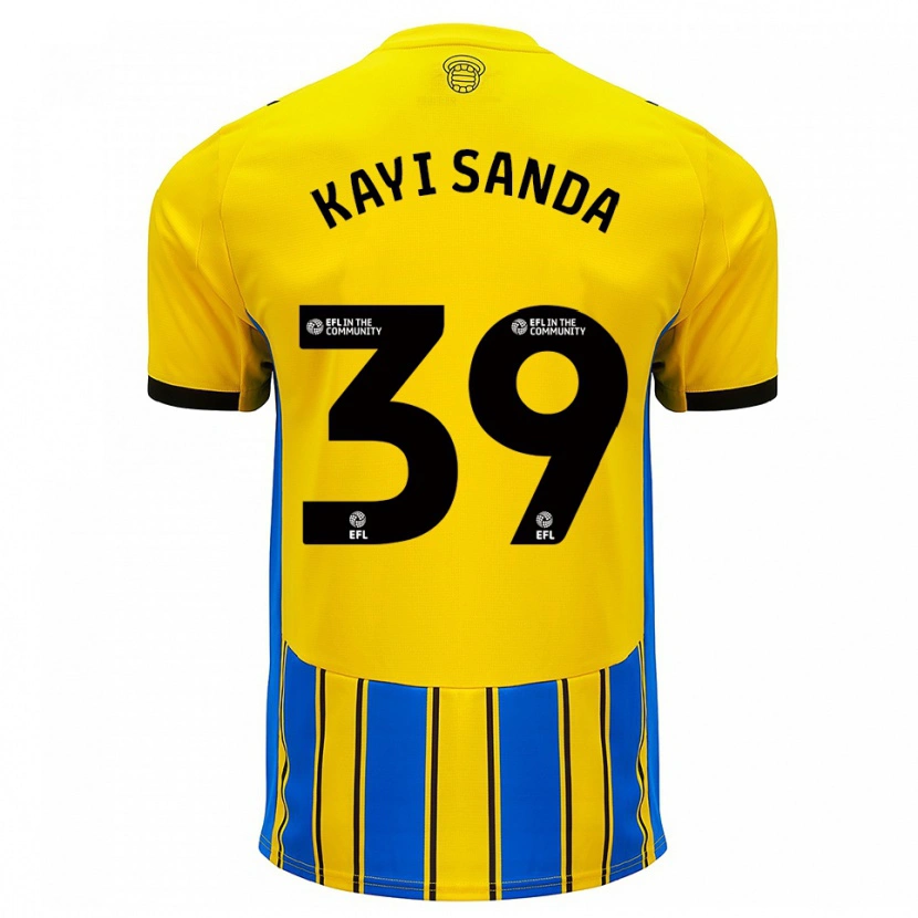 Danxen Uomo Maglia Joachim Kayi Sanda #39 Blu Giallo Kit Gara Away 2025/26 Maglietta