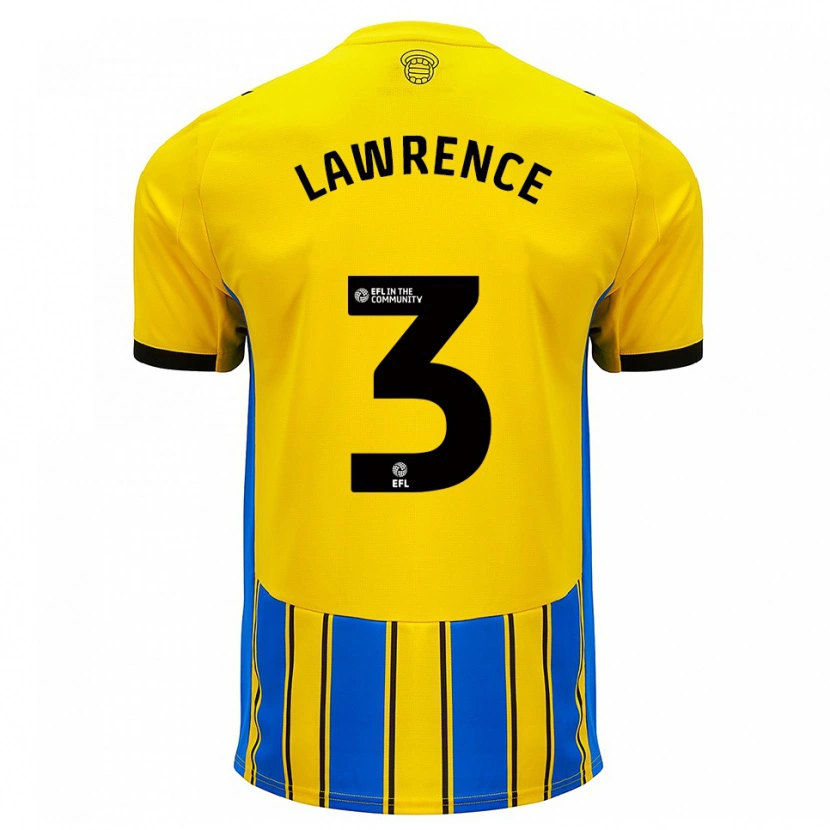 Danxen Uomo Maglia Nico Lawrence #3 Blu Giallo Kit Gara Away 2025/26 Maglietta