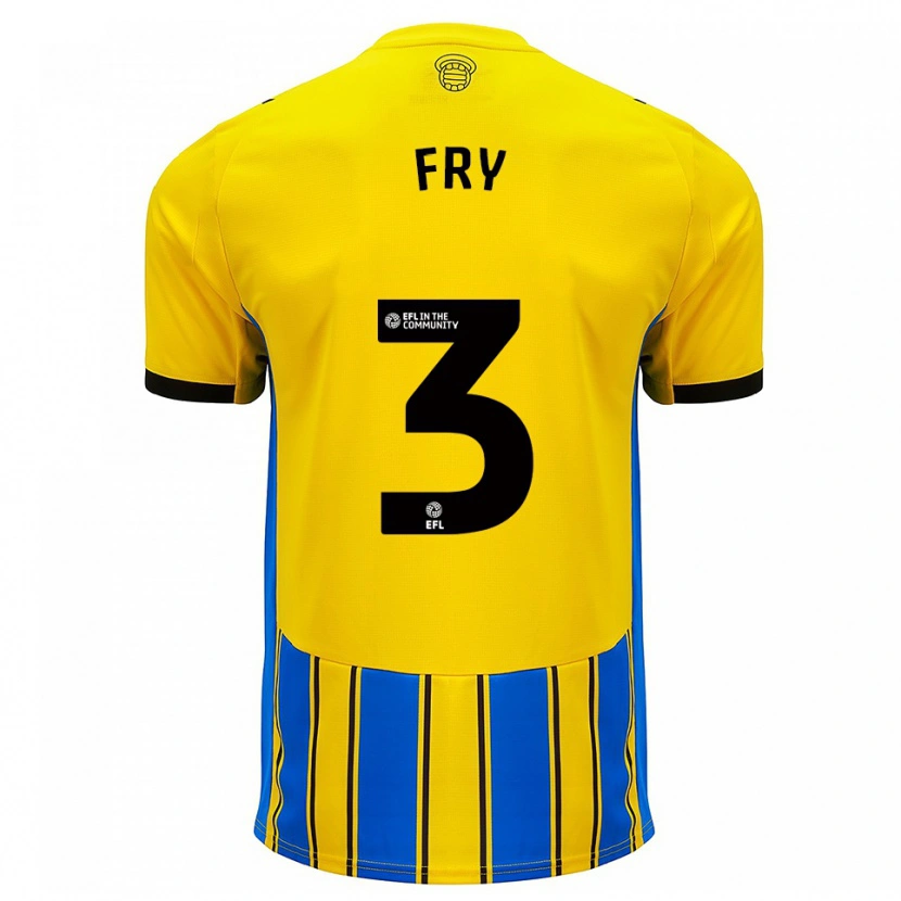 Danxen Uomo Maglia Max Fry #3 Blu Giallo Kit Gara Away 2025/26 Maglietta