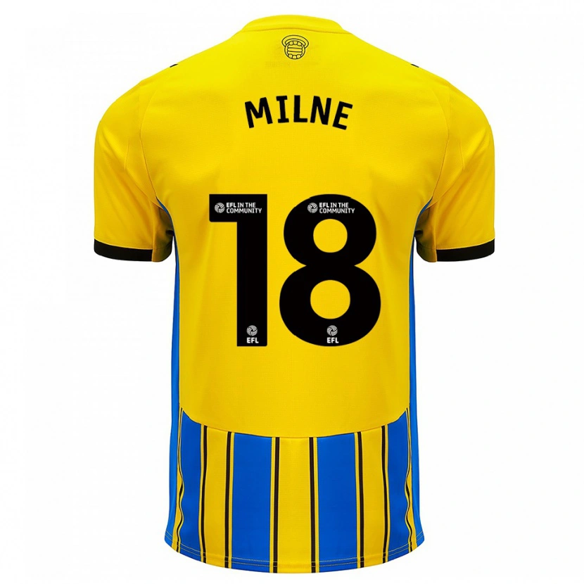 Danxen Uomo Maglia Isabel Milne #18 Blu Giallo Kit Gara Away 2025/26 Maglietta