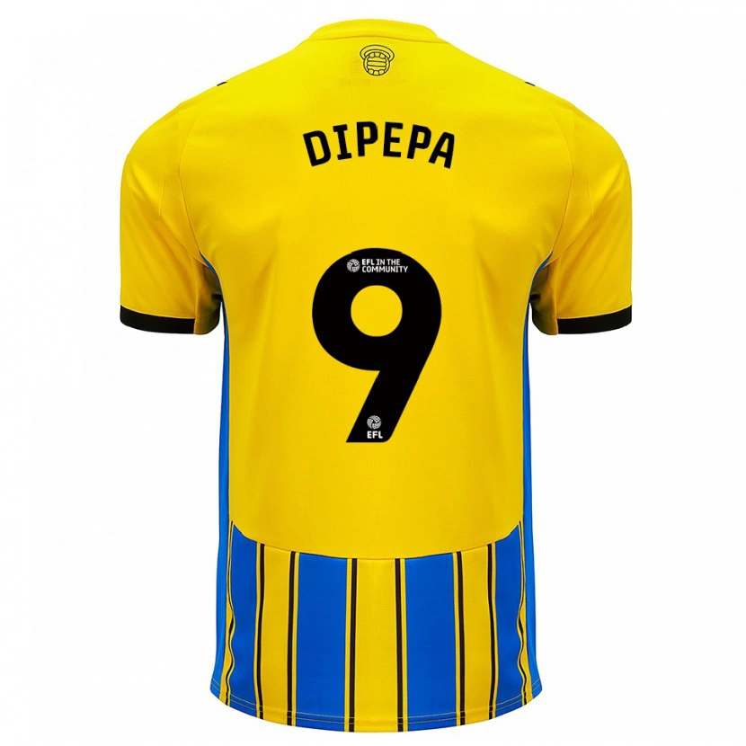 Danxen Uomo Maglia Baylee Dipepa #9 Blu Giallo Kit Gara Away 2025/26 Maglietta