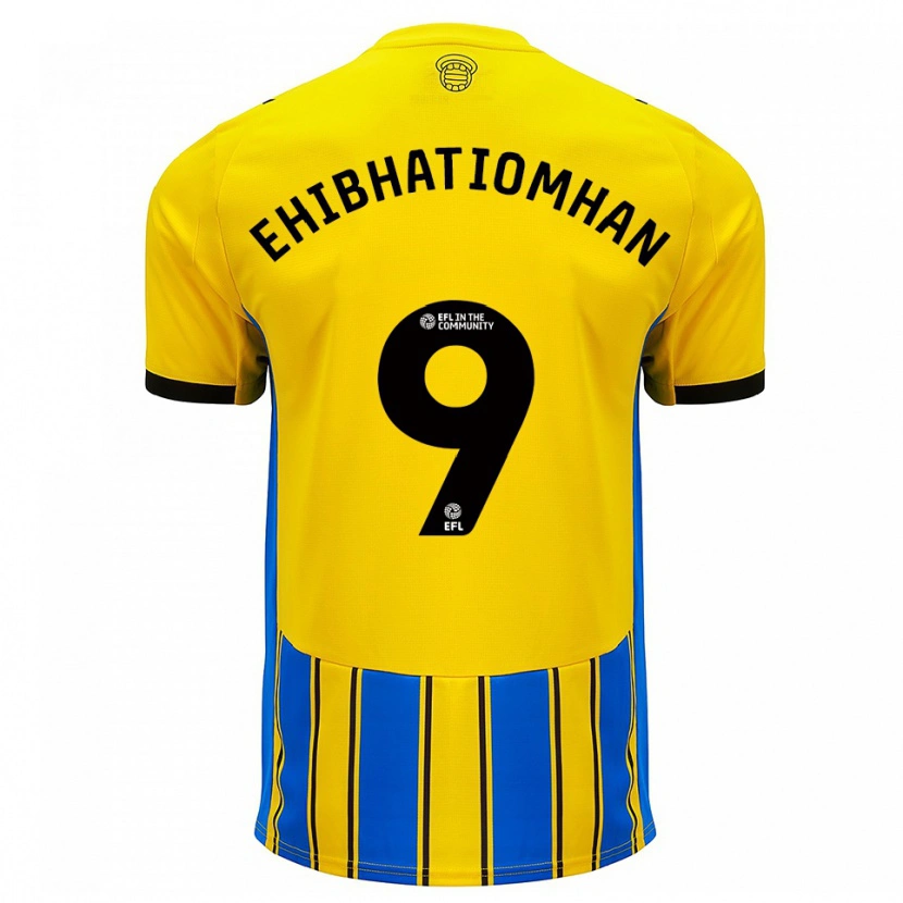 Danxen Uomo Maglia Princewill Ehibhatiomhan #9 Blu Giallo Kit Gara Away 2025/26 Maglietta