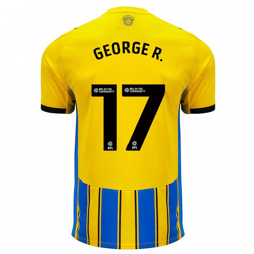 Danxen Uomo Maglia George Robinson #17 Blu Giallo Kit Gara Away 2025/26 Maglietta