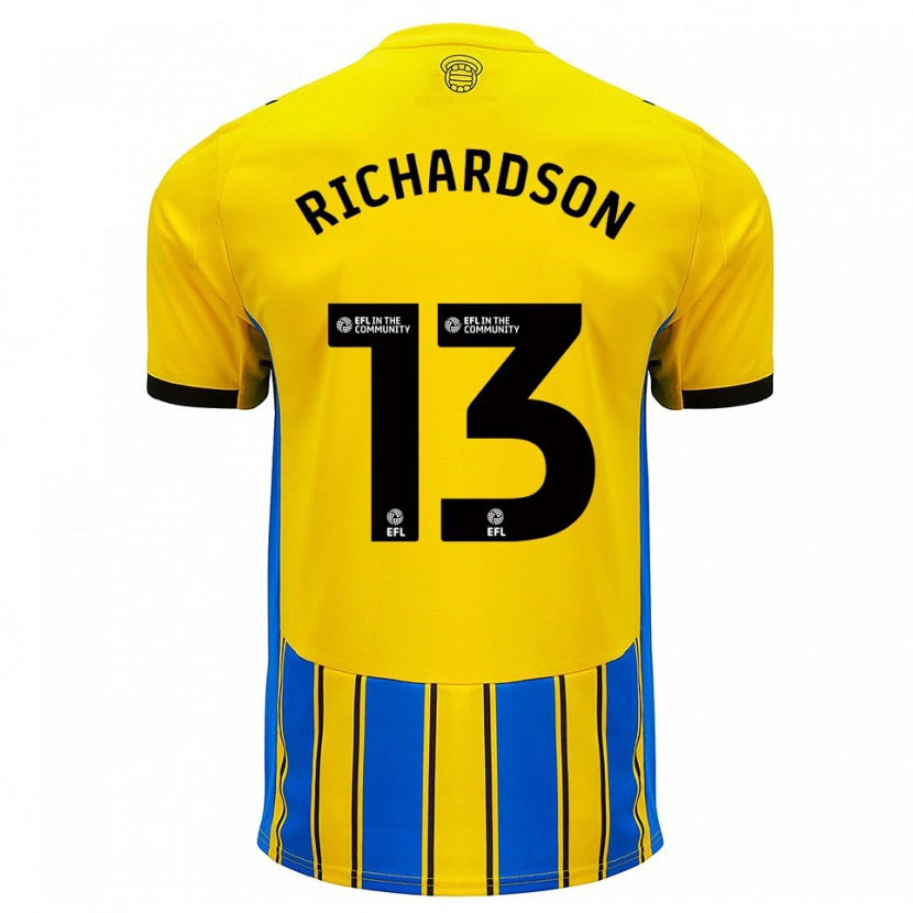 Danxen Uomo Maglia Cale Richardson #13 Blu Giallo Kit Gara Away 2025/26 Maglietta