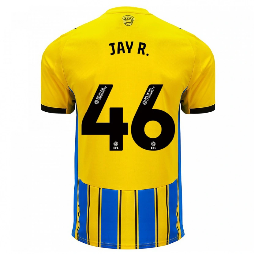 Danxen Uomo Maglia Jay Robinson #46 Blu Giallo Kit Gara Away 2025/26 Maglietta